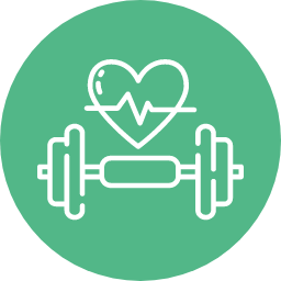 graphic of a barbell with heartbeat